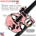Penguins on Pink WraptorSkinz  Skin fits XBOX 360 & PS3 Guitar Hero III Les Paul Controller (GUITAR NOT INCLUDED)