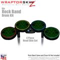 Abstract 01 Green Skin by WraptorSkinz fits Rock Band Drum Set for Nintendo Wii, XBOX 360, PS2 & PS3 (DRUMS NOT INCLUDED)