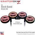 Big Kiss Lips Black on Pink Skin by WraptorSkinz fits Rock Band Drum Set for Nintendo Wii, XBOX 360, PS2 & PS3 (DRUMS NOT INCLUDED)