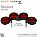 Big Kiss Lips Red on Black Skin by WraptorSkinz fits Rock Band Drum Set for Nintendo Wii, XBOX 360, PS2 & PS3 (DRUMS NOT INCLUDED)