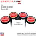 Big Kiss Lips Red on Pink Skin by WraptorSkinz fits Rock Band Drum Set for Nintendo Wii, XBOX 360, PS2 & PS3 (DRUMS NOT INCLUDED)
