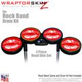 Big Kiss Lips White on Red Skin by WraptorSkinz fits Rock Band Drum Set for Nintendo Wii, XBOX 360, PS2 & PS3 (DRUMS NOT INCLUDED)