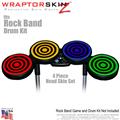 Bullseye Colors and Black Skin by WraptorSkinz fits Rock Band Drum Set for Nintendo Wii, XBOX 360, PS2 & PS3 (DRUMS NOT INCLUDED)