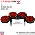 Bullseye Red and Black Skin by WraptorSkinz fits Rock Band Drum Set for Nintendo Wii, XBOX 360, PS2 & PS3 (DRUMS NOT INCLUDED)
