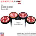 Bullseye Red and White Skin by WraptorSkinz fits Rock Band Drum Set for Nintendo Wii, XBOX 360, PS2 & PS3 (DRUMS NOT INCLUDED)