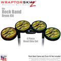 Camouflage Yellow Skin by WraptorSkinz fits Rock Band Drum Set for Nintendo Wii, XBOX 360, PS2 & PS3 (DRUMS NOT INCLUDED)