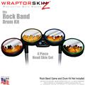 Chrome Drip on Fire Skin by WraptorSkinz fits Rock Band Drum Set for Nintendo Wii, XBOX 360, PS2 & PS3 (DRUMS NOT INCLUDED)