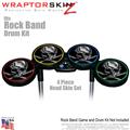 Chrome Skull on Black Skin by WraptorSkinz fits Rock Band Drum Set for Nintendo Wii, XBOX 360, PS2 & PS3 (DRUMS NOT INCLUDED)