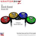 Chrome Skull on Colors Skin by WraptorSkinz fits Rock Band Drum Set for Nintendo Wii, XBOX 360, PS2 & PS3 (DRUMS NOT INCLUDED)