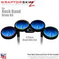 Fire Blue Skin by WraptorSkinz fits Rock Band Drum Set for Nintendo Wii, XBOX 360, PS2 & PS3 (DRUMS NOT INCLUDED)