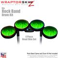 Fire Green Skin by WraptorSkinz fits Rock Band Drum Set for Nintendo Wii, XBOX 360, PS2 & PS3 (DRUMS NOT INCLUDED)
