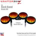 Fire on Black Skin by WraptorSkinz fits Rock Band Drum Set for Nintendo Wii, XBOX 360, PS2 & PS3 (DRUMS NOT INCLUDED)