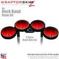 Fire Red Skin by WraptorSkinz fits Rock Band Drum Set for Nintendo Wii, XBOX 360, PS2 & PS3 (DRUMS NOT INCLUDED)