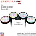 Kearas Peace Signs on White Skin by WraptorSkinz fits Rock Band Drum Set for Nintendo Wii, XBOX 360, PS2 & PS3 (DRUMS NOT INCLUDED)