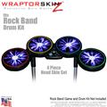 Lightning Blue Skin by WraptorSkinz fits Rock Band Drum Set for Nintendo Wii, XBOX 360, PS2 & PS3 (DRUMS NOT INCLUDED)