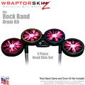 Lightning Pink Skin by WraptorSkinz fits Rock Band Drum Set for Nintendo Wii, XBOX 360, PS2 & PS3 (DRUMS NOT INCLUDED)