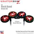 Lightning Red Skin by WraptorSkinz fits Rock Band Drum Set for Nintendo Wii, XBOX 360, PS2 & PS3 (DRUMS NOT INCLUDED)