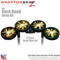 Lightning Yellow Skin by WraptorSkinz fits Rock Band Drum Set for Nintendo Wii, XBOX 360, PS2 & PS3 (DRUMS NOT INCLUDED)