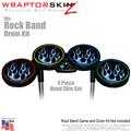 Metal Flames Blue Skin by WraptorSkinz fits Rock Band Drum Set for Nintendo Wii, XBOX 360, PS2 & PS3 (DRUMS NOT INCLUDED)