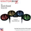 Metal Flames Colors Skin by WraptorSkinz fits Rock Band Drum Set for Nintendo Wii, XBOX 360, PS2 & PS3 (DRUMS NOT INCLUDED)