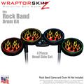 Metal Flames Skin by WraptorSkinz fits Rock Band Drum Set for Nintendo Wii, XBOX 360, PS2 & PS3 (DRUMS NOT INCLUDED)
