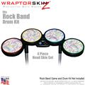 Neon Swoosh on White Skin by WraptorSkinz fits Rock Band Drum Set for Nintendo Wii, XBOX 360, PS2 & PS3 (DRUMS NOT INCLUDED)
