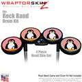 Penguins on Pink Skin by WraptorSkinz fits Rock Band Drum Set for Nintendo Wii, XBOX 360, PS2 & PS3 (DRUMS NOT INCLUDED)