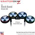 Radioactive Blue Skin by WraptorSkinz fits Rock Band Drum Set for Nintendo Wii, XBOX 360, PS2 & PS3 (DRUMS NOT INCLUDED)
