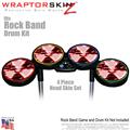 Radioactive Red Skin by WraptorSkinz fits Rock Band Drum Set for Nintendo Wii, XBOX 360, PS2 & PS3 (DRUMS NOT INCLUDED)