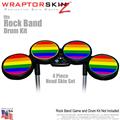 Rainbow Stripes Skin by WraptorSkinz fits Rock Band Drum Set for Nintendo Wii, XBOX 360, PS2 & PS3 (DRUMS NOT INCLUDED)