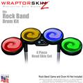 Rainbow Swirl Colors Skin by WraptorSkinz fits Rock Band Drum Set for Nintendo Wii, XBOX 360, PS2 & PS3 (DRUMS NOT INCLUDED)