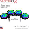 Rainbow Swirl Skin by WraptorSkinz fits Rock Band Drum Set for Nintendo Wii, XBOX 360, PS2 & PS3 (DRUMS NOT INCLUDED)