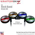 Ripped Metal Fire Colors Skin by WraptorSkinz fits Rock Band Drum Set for Nintendo Wii, XBOX 360, PS2 & PS3 (DRUMS NOT INCLUDED)