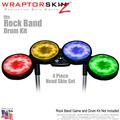 Tie Dye Colors Skin by WraptorSkinz fits Rock Band Drum Set for Nintendo Wii, XBOX 360, PS2 & PS3 (DRUMS NOT INCLUDED)