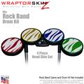 Zebra Stripes Colors Skin by WraptorSkinz fits Rock Band Drum Set for Nintendo Wii, XBOX 360, PS2 & PS3 (DRUMS NOT INCLUDED)