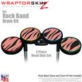 Zebra Stripes on Pink Skin by WraptorSkinz fits Rock Band Drum Set for Nintendo Wii, XBOX 360, PS2 & PS3 (DRUMS NOT INCLUDED)