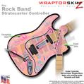 Kearas Peace Signs on Pink WraptorSkinz  Skin fits Rock Band Stratocaster Guitar for Nintendo Wii, XBOX 360, PS2 & PS3 (GUITAR NOT INCLUDED)