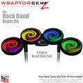 Alecias Swirl 01 Colors Skin by WraptorSkinz fits Rock Band Drum Set for Nintendo Wii, XBOX 360, PS2 & PS3 (DRUMS NOT INCLUDED)