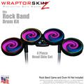 Alecias Swirl 01 Purple Skin by WraptorSkinz fits Rock Band Drum Set for Nintendo Wii, XBOX 360, PS2 & PS3 (DRUMS NOT INCLUDED)