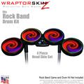 Alecias Swirl 01 Red Skin by WraptorSkinz fits Rock Band Drum Set for Nintendo Wii, XBOX 360, PS2 & PS3 (DRUMS NOT INCLUDED)
