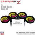 Alecias Swirl 01 Yellow Skin by WraptorSkinz fits Rock Band Drum Set for Nintendo Wii, XBOX 360, PS2 & PS3 (DRUMS NOT INCLUDED)