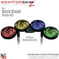 Alecias Swirl 02 Colors Skin by WraptorSkinz fits Rock Band Drum Set for Nintendo Wii, XBOX 360, PS2 & PS3 (DRUMS NOT INCLUDED)