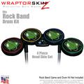 Barbwire Heart Green Skin by WraptorSkinz fits Rock Band Drum Set for Nintendo Wii, XBOX 360, PS2 & PS3 (DRUMS NOT INCLUDED)