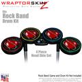 Barbwire Heart Red Skin by WraptorSkinz fits Rock Band Drum Set for Nintendo Wii, XBOX 360, PS2 & PS3 (DRUMS NOT INCLUDED)
