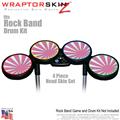 Rising Sun Pink Skin by WraptorSkinz fits Rock Band Drum Set for Nintendo Wii, XBOX 360, PS2 & PS3 (DRUMS NOT INCLUDED)