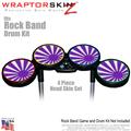 Rising Sun Purple Skin by WraptorSkinz fits Rock Band Drum Set for Nintendo Wii, XBOX 360, PS2 & PS3 (DRUMS NOT INCLUDED)