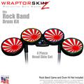 Rising Sun Red Skin by WraptorSkinz fits Rock Band Drum Set for Nintendo Wii, XBOX 360, PS2 & PS3 (DRUMS NOT INCLUDED)