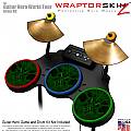 Abstract 01 Green Skin by WraptorSkinz fits Guitar Hero 4 World Tour Drum Set for Nintendo Wii, XBOX 360, PS2 & PS3 (DRUMS NOT INCLUDED)