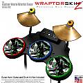 Abstract 02 Green Skin by WraptorSkinz fits Guitar Hero 4 World Tour Drum Set for Nintendo Wii, XBOX 360, PS2 & PS3 (DRUMS NOT INCLUDED)