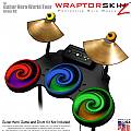 Alecias Swirl 01 Colors Skin by WraptorSkinz fits Guitar Hero 4 World Tour Drum Set for Nintendo Wii, XBOX 360, PS2 & PS3 (DRUMS NOT INCLUDED)